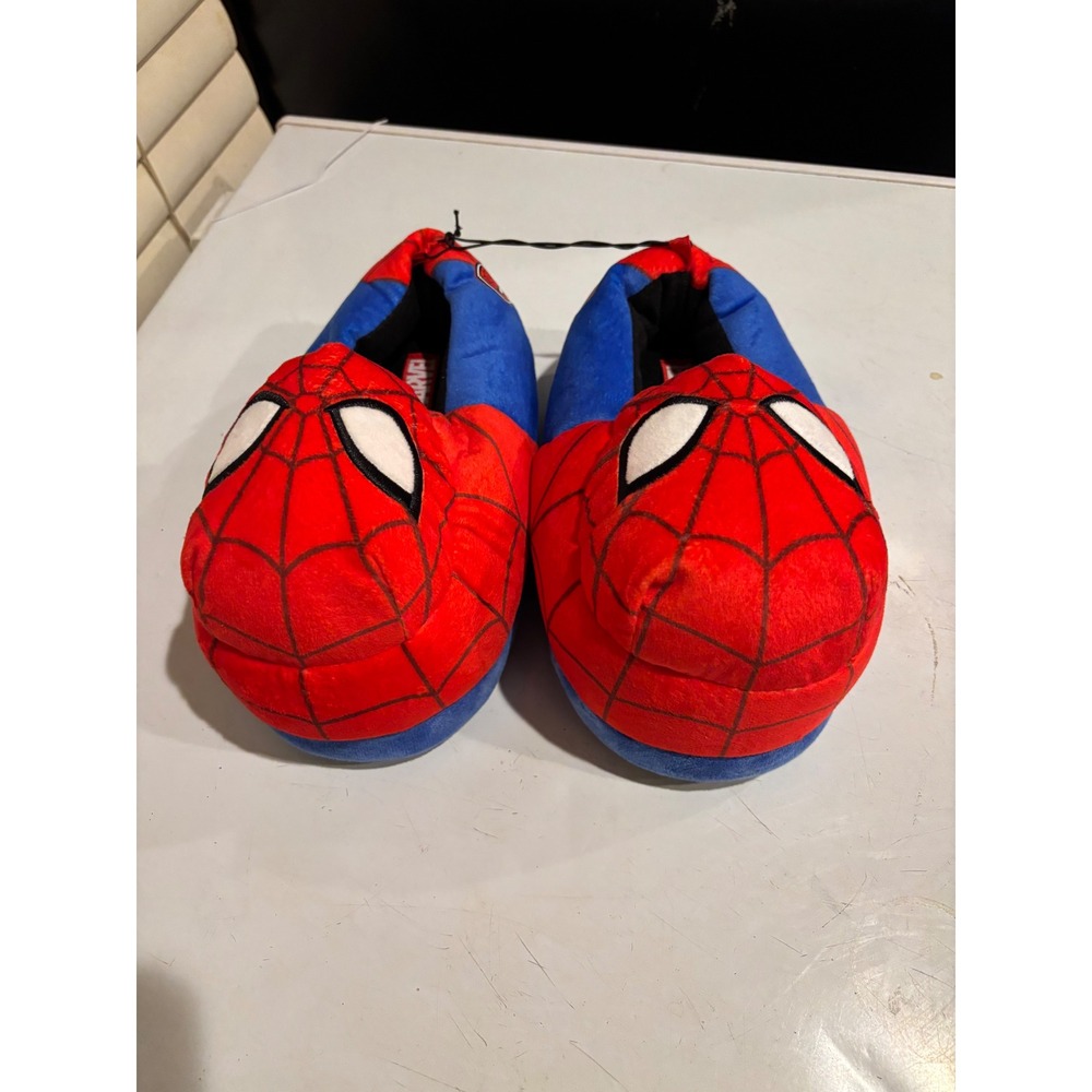 Marvel Spider-Man Kids Plush Slippers Red‎ Blue House Shoes Size 2/3 Boys Girls